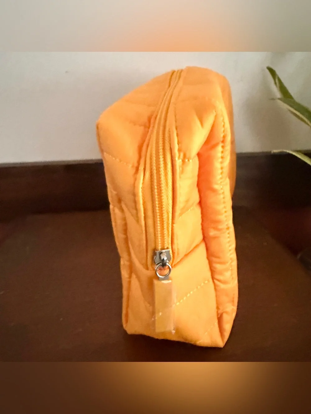 Sol de Janeiro Yellow Quilted Makeup Bag Cosmetic Travel Pouch Zip Case Large 62